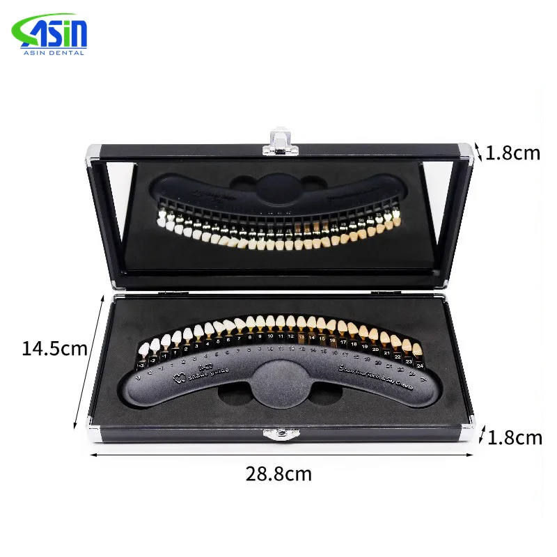 27 Colors 3D Shade Guide Tooth Shade Chart Board Color Comparator Teeth Whitening Set Bleaching Dental Plate