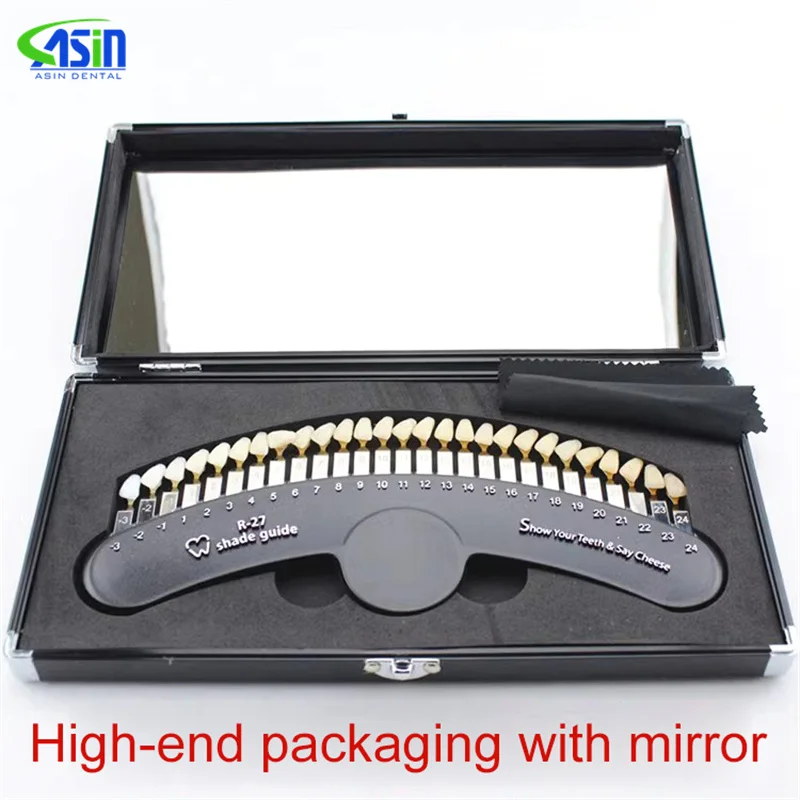 27 Colors 3D Shade Guide Tooth Shade Chart Board Color Comparator Teeth Whitening Set Bleaching Dental Plate