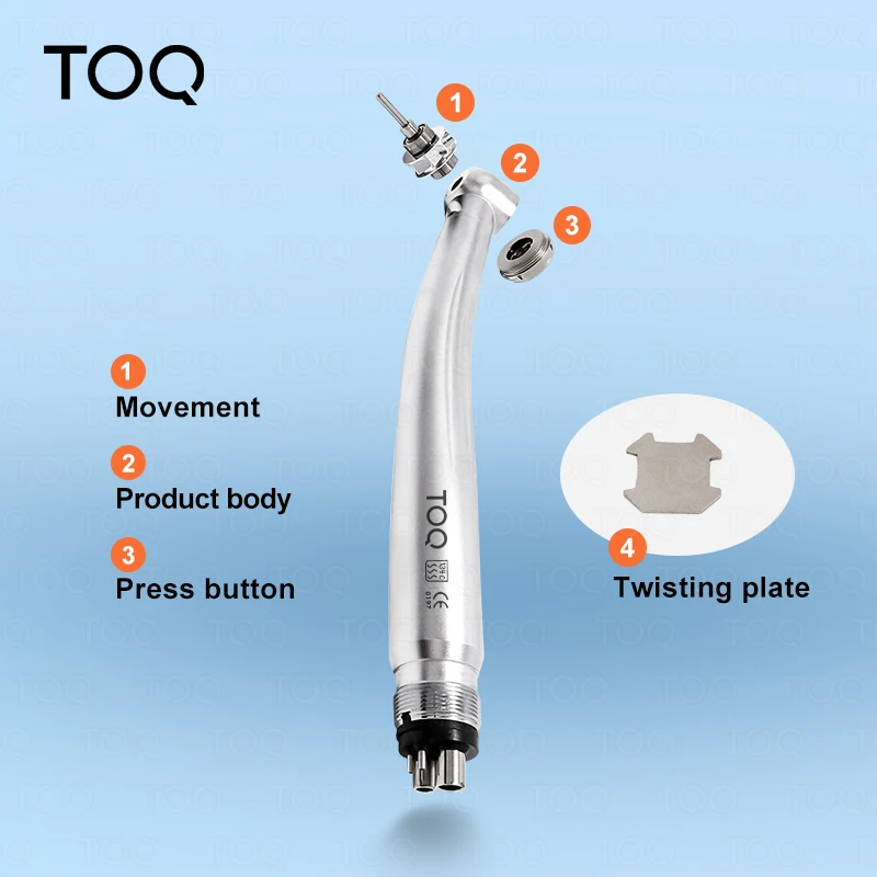 Dental Handpiece with LED Light B2 M4 Push Button High Speed Handpiece Air Turbine Dentist Tool High Rotation Pens