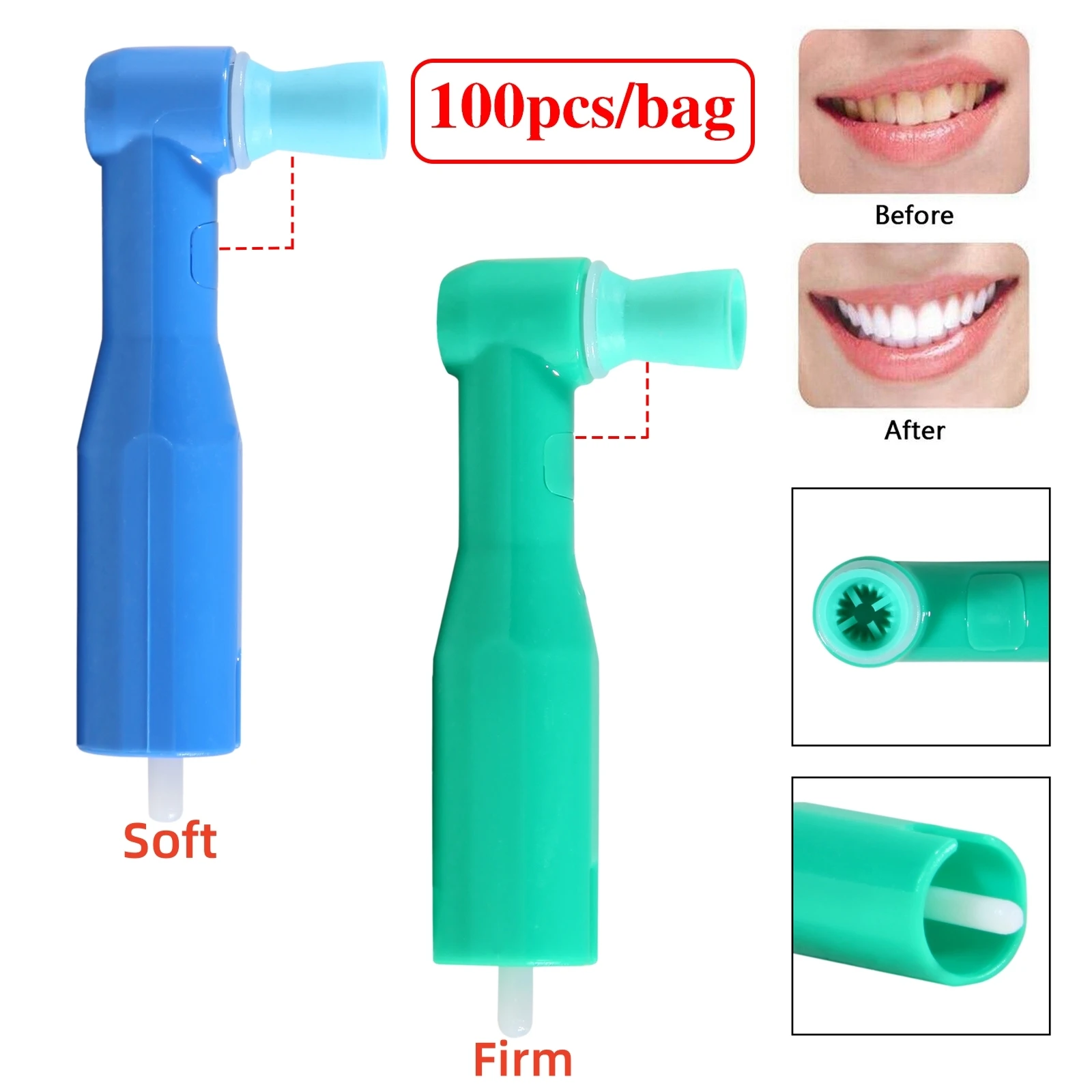 SANDENT Dental 4:1 Hygiene Prophy Handpiece 360° Swivel 2/4 HolesDisposable Angle Prophy Angles