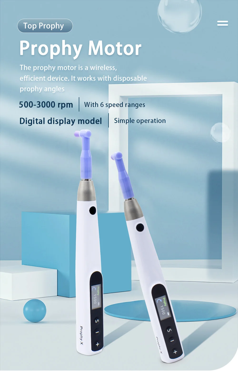 DEASIN Electric Wireless Dental Polishing Handpiece for Teeth Cleaning and Polishing Dental Polisher Prophy Motor