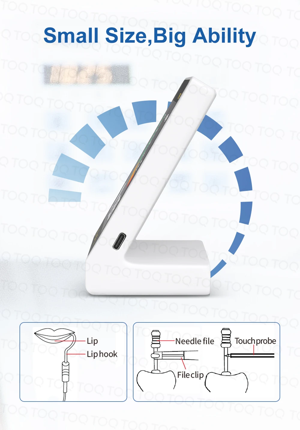 TOQ Dental Mini Endo Motor with Apex Locator Accurate Root Canal Length Measurer Endodontic Periodontics Treatment Instrument