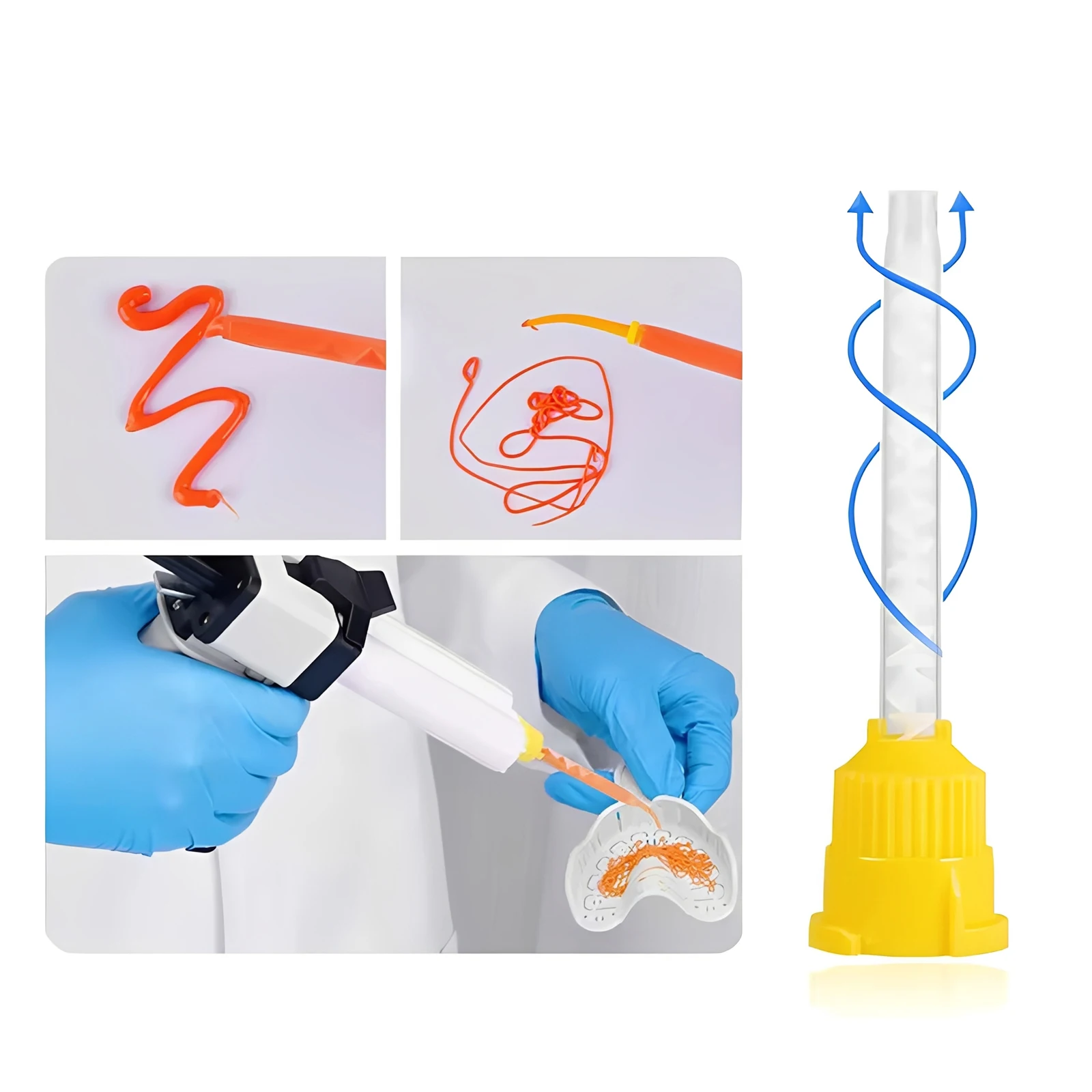 SANDENT Dental Impression Gun Mixing Dispensing Dispenser Silicon Rubber Delivery Gun/Impression Material VPS Light Body