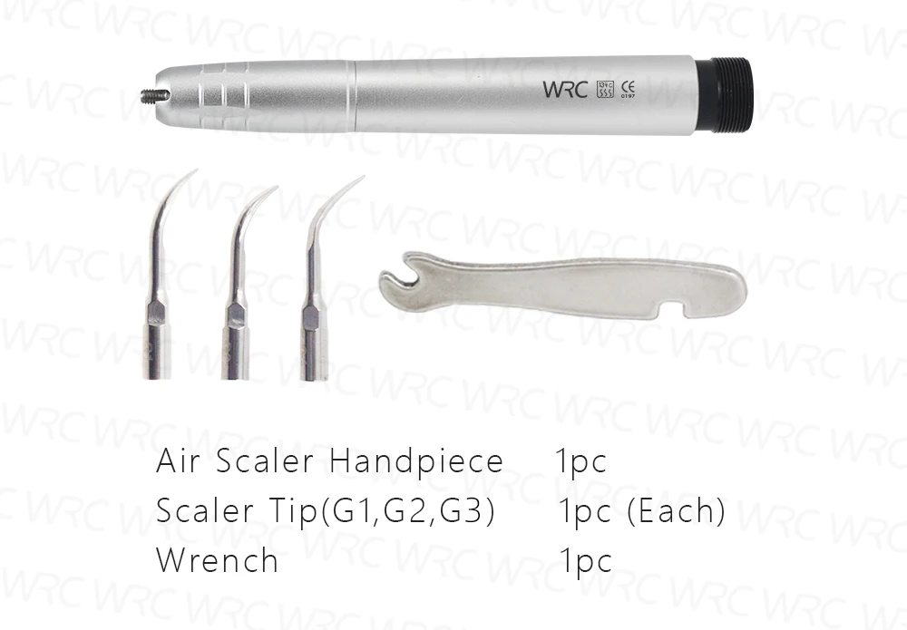 Dental Air Scaler Handpiece 2/4 Holes with G1 G2 G3 Tips 17000Hz Pneumatic Tooth Cleaning Tool for Dental Clinic Dentist Use