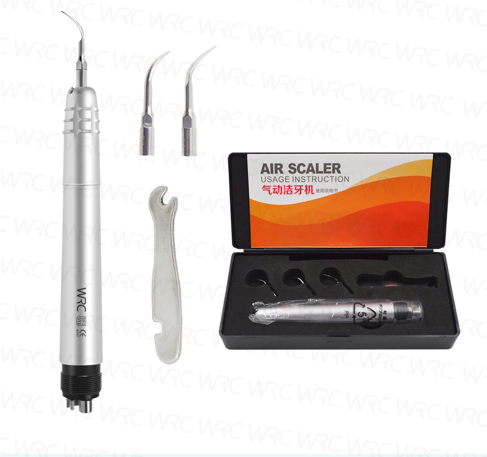 Dental Air Scaler Handpiece 2/4 Holes with G1 G2 G3 Tips 17000Hz Pneumatic Tooth Cleaning Tool for Dental Clinic Dentist Use