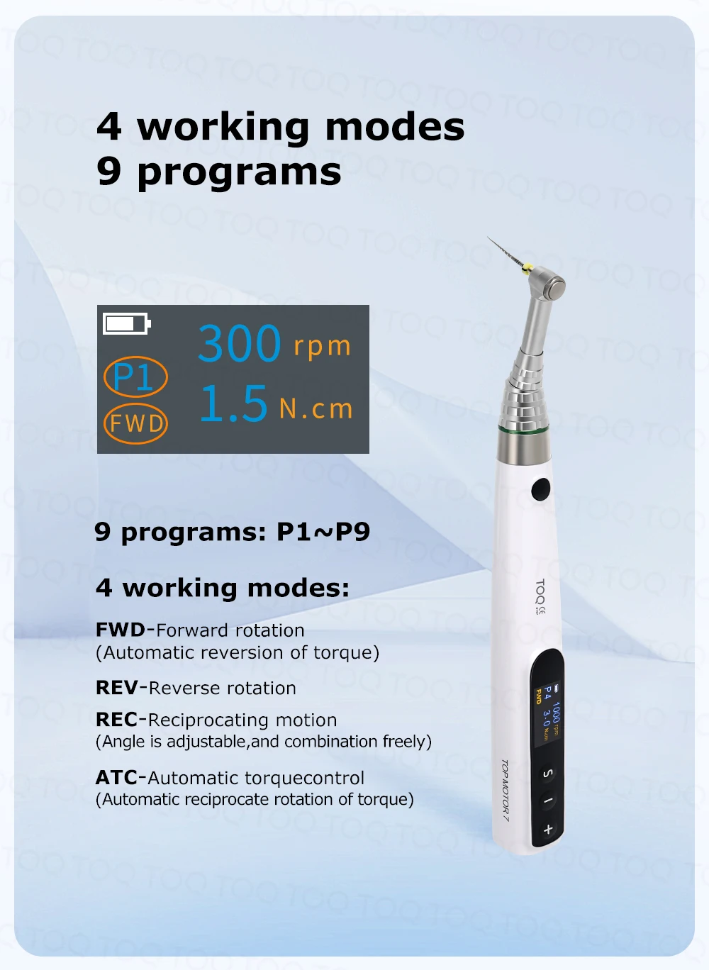 New Endo Motor 16:1 Dental Reduction Equipment Wireless Root Canal Motor with reciprocation mode Instrument Dentist Tips