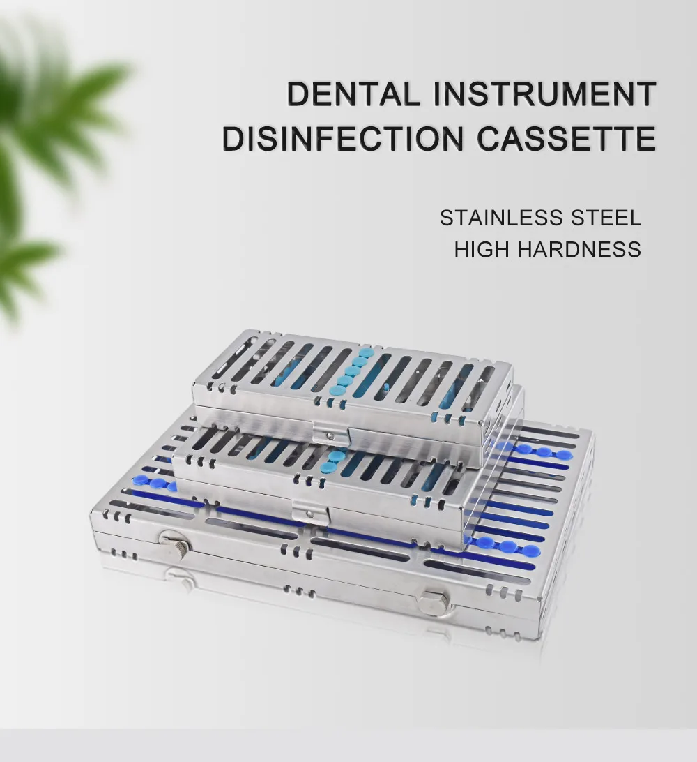 Stainless Steel Dental Autoclavable Surgical Sterilization Box Sterilization Rack Dental Cassette File Burs Disinfection Tray