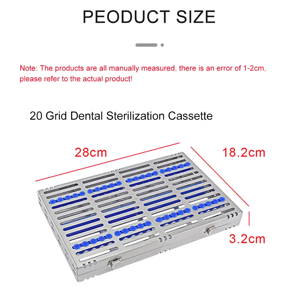 Stainless Steel Dental Autoclavable Surgical Sterilization Box Sterilization Rack Dental Cassette File Burs Disinfection Tray