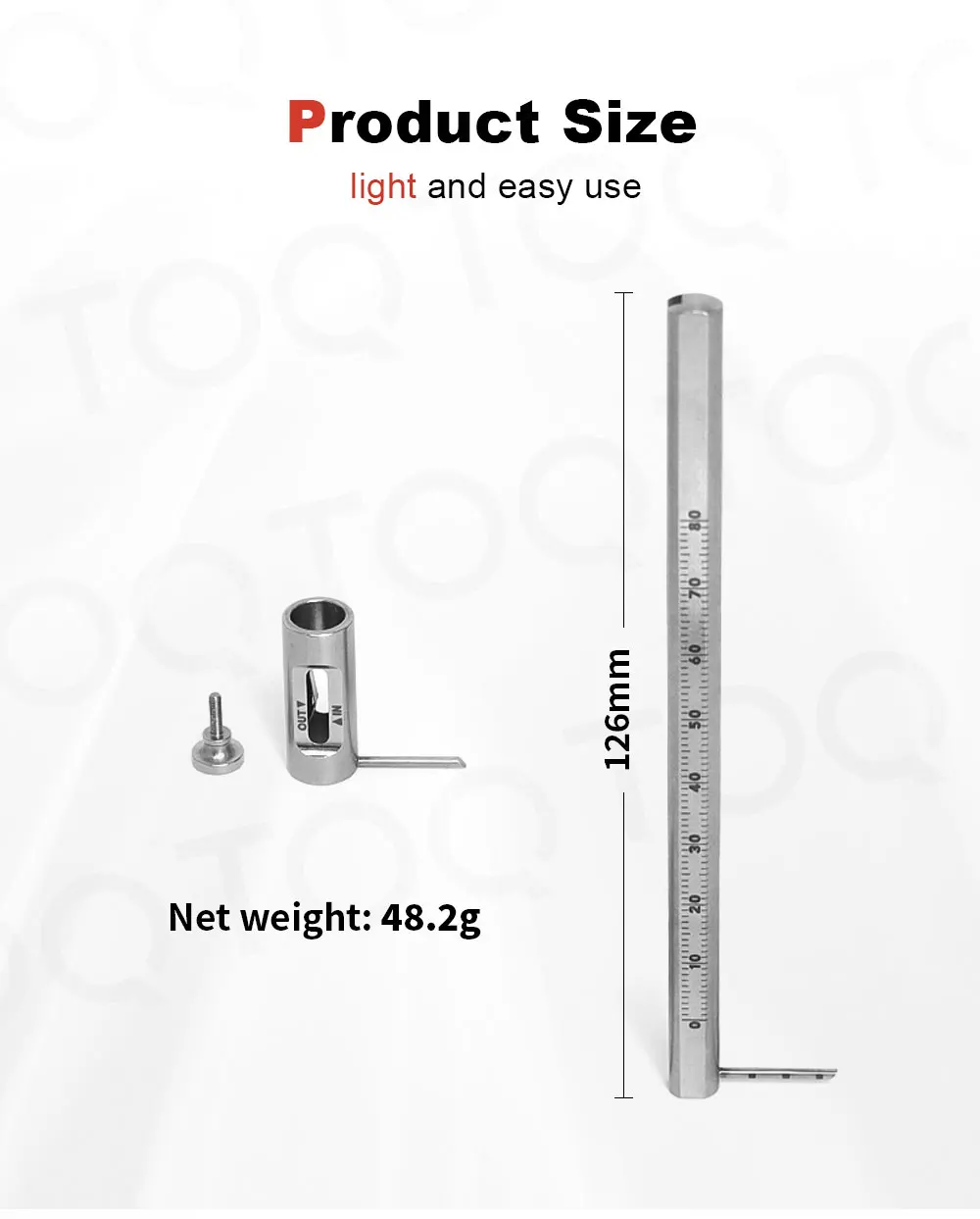 TOQ Dental Orthodontic Sliding Caliper Implant Measuring Gauge Ruler Double Scale Round 0-80mm Dentistry Instrument Products