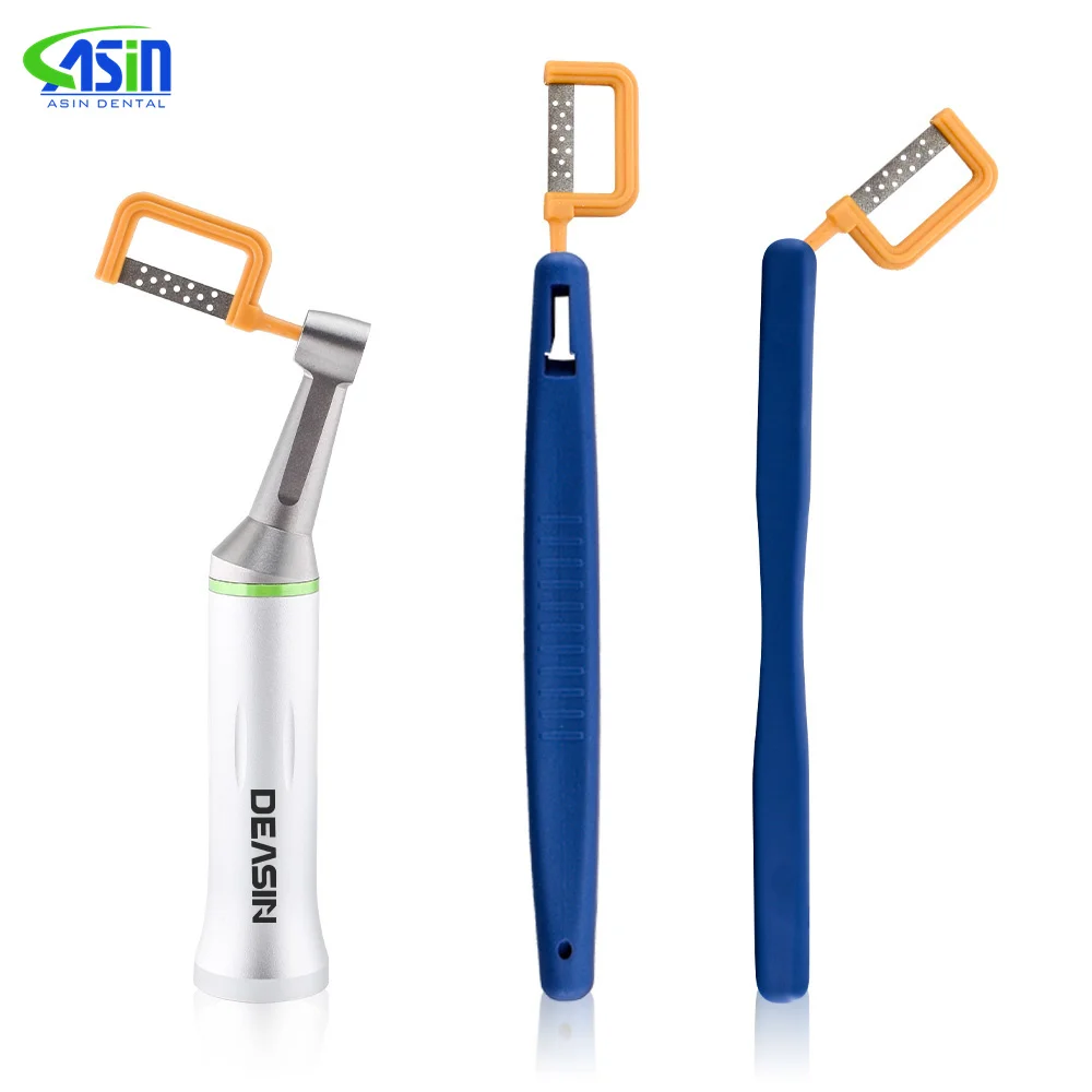 DEASIN 1 Set Dental Orthodontic Interproximal Enamel Reduction Kit IPR System Electric contra angle With 10 PCS Automatic Strip