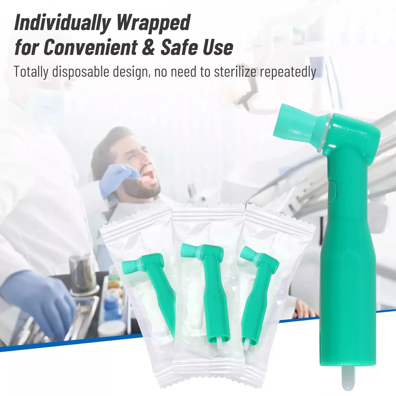 360° Swivel Dental Cordless Electric Hygiene Polishing Prophy Handpiece LCD Screen 4:1 Nose Cone + 2 Prophy Angles