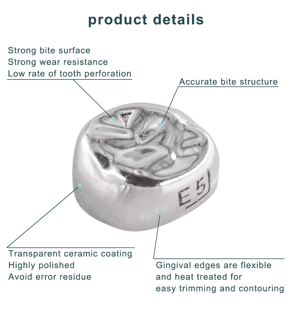 48/96 Pcs Preformed Stainless Steel Dental Temporary Crowns Primary Molar Crown Kit for Adults & Kids