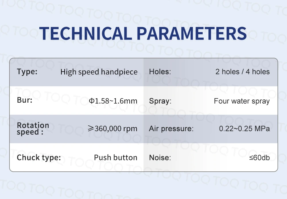 High Speed Handpiece TOQ Dental LED Free Retraction 4 Water Spray Air Turbine 2/4 Holes Head Dentistry Instrument