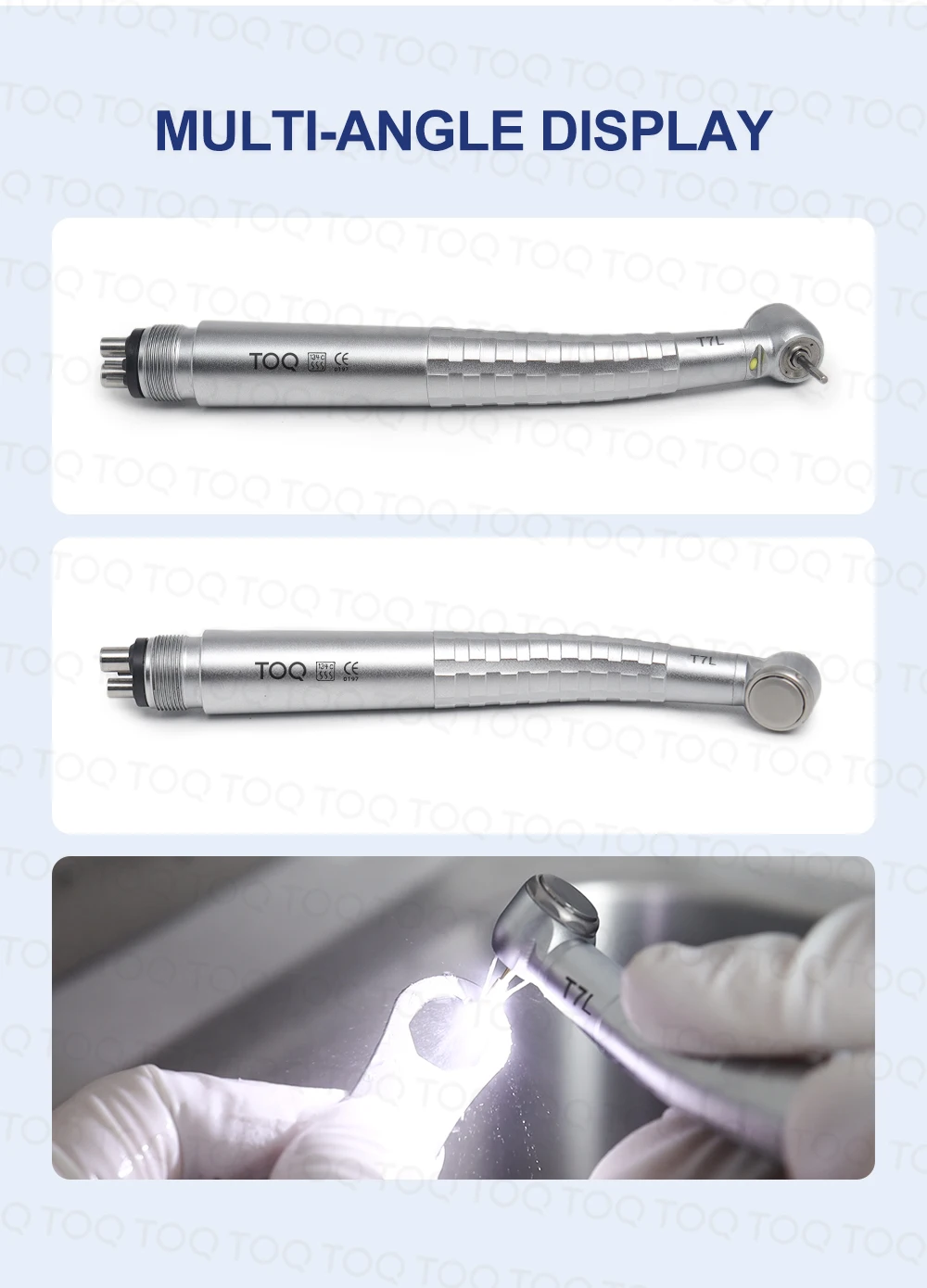 High Speed Handpiece TOQ Dental LED Free Retraction 4 Water Spray Air Turbine 2/4 Holes Head Dentistry Instrument