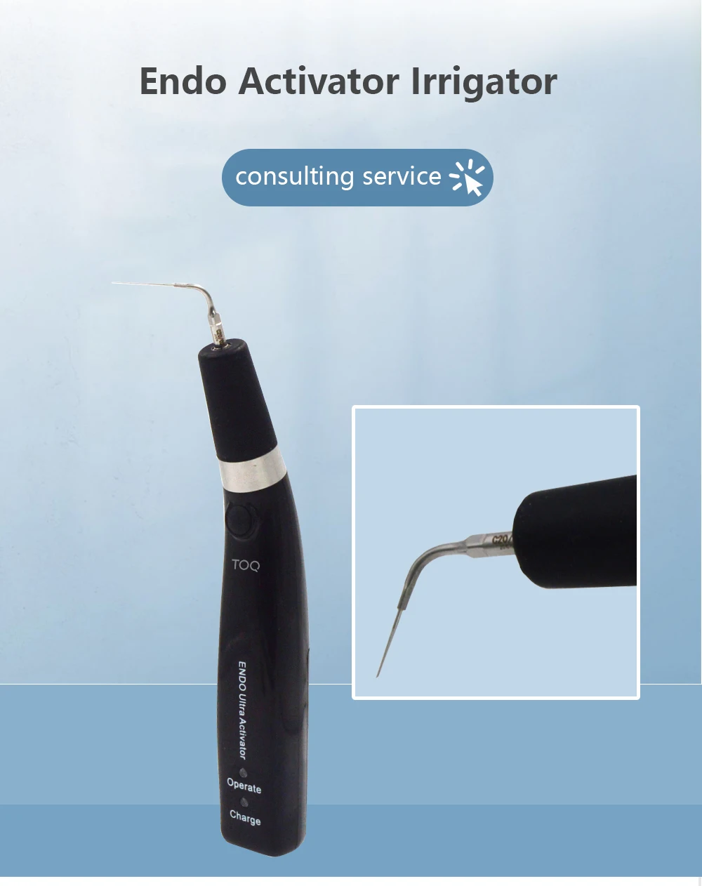 Dental Endo Ultra Activator Endo Irrigator Cordless Ultrasonic Activator With 6 Tips 40-50Khz 1500mAh For Endodontic Treatment
