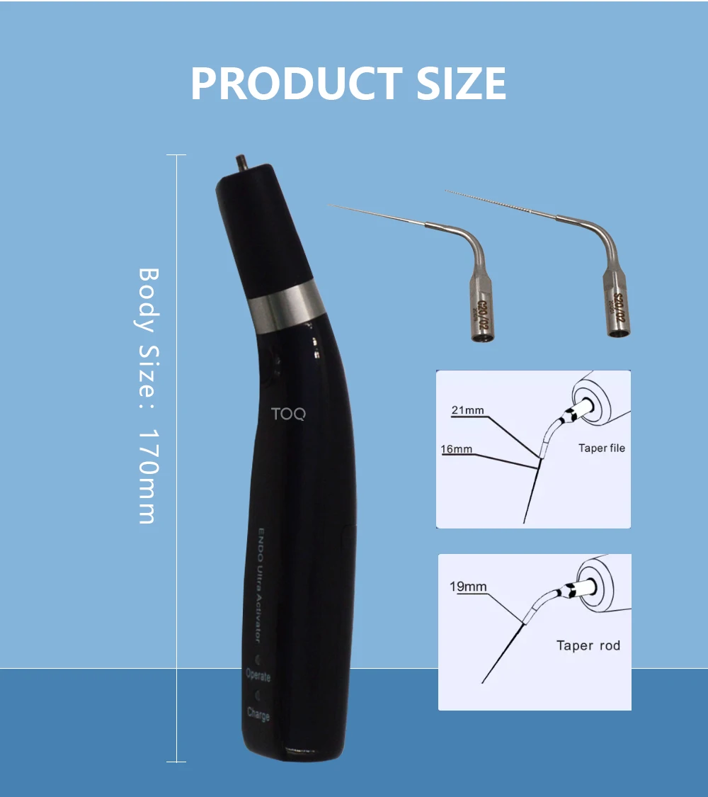 Dental Endo Ultra Activator Endo Irrigator Cordless Ultrasonic Activator With 6 Tips 40-50Khz 1500mAh For Endodontic Treatment