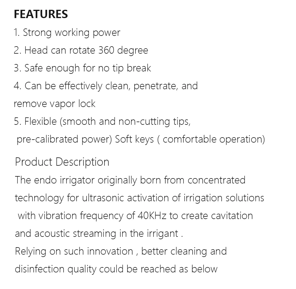 Dental Endo Ultra Activator Endo Irrigator Cordless Ultrasonic Activator With 6 Tips 40-50Khz 1500mAh For Endodontic Treatment