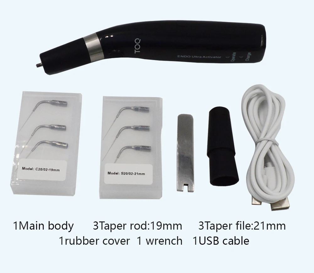 Dental Endo Ultra Activator Endo Irrigator Cordless Ultrasonic Activator With 6 Tips 40-50Khz 1500mAh For Endodontic Treatment