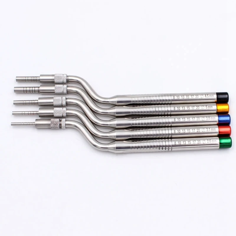 5Pcs Dental Implant Osteotome Instrument Sinus Lift Bended Extruder Concave Tips Stainless Steel Dentistry Tooth Extraction Tool