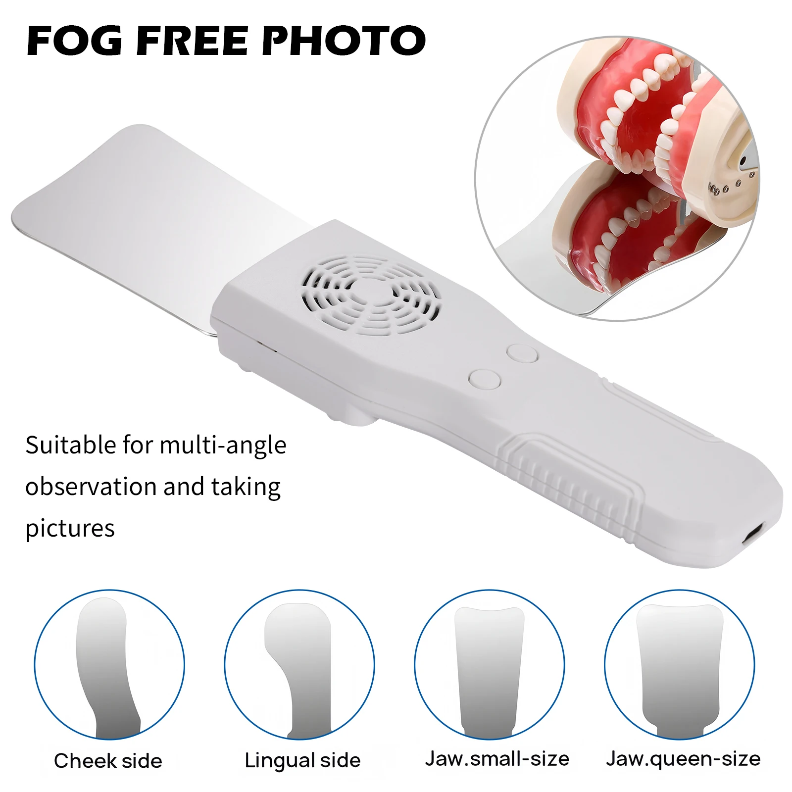 Dental Occlusal Mirror Fog Free LED Intra Oral Photo System 4 Mirrors Anti-Fog 12K Mirror State Intraoral Automatic Defogging