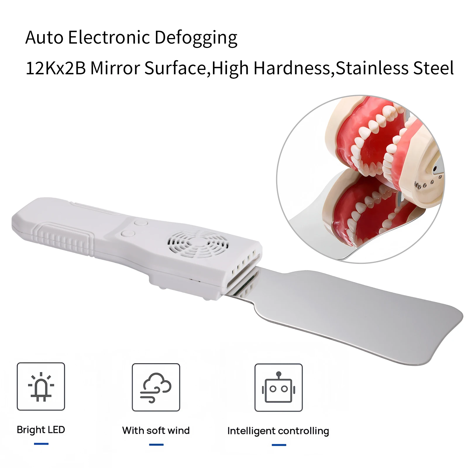 Dental Occlusal Mirror Fog Free LED Intra Oral Photo System 4 Mirrors Anti-Fog 12K Mirror State Intraoral Automatic Defogging