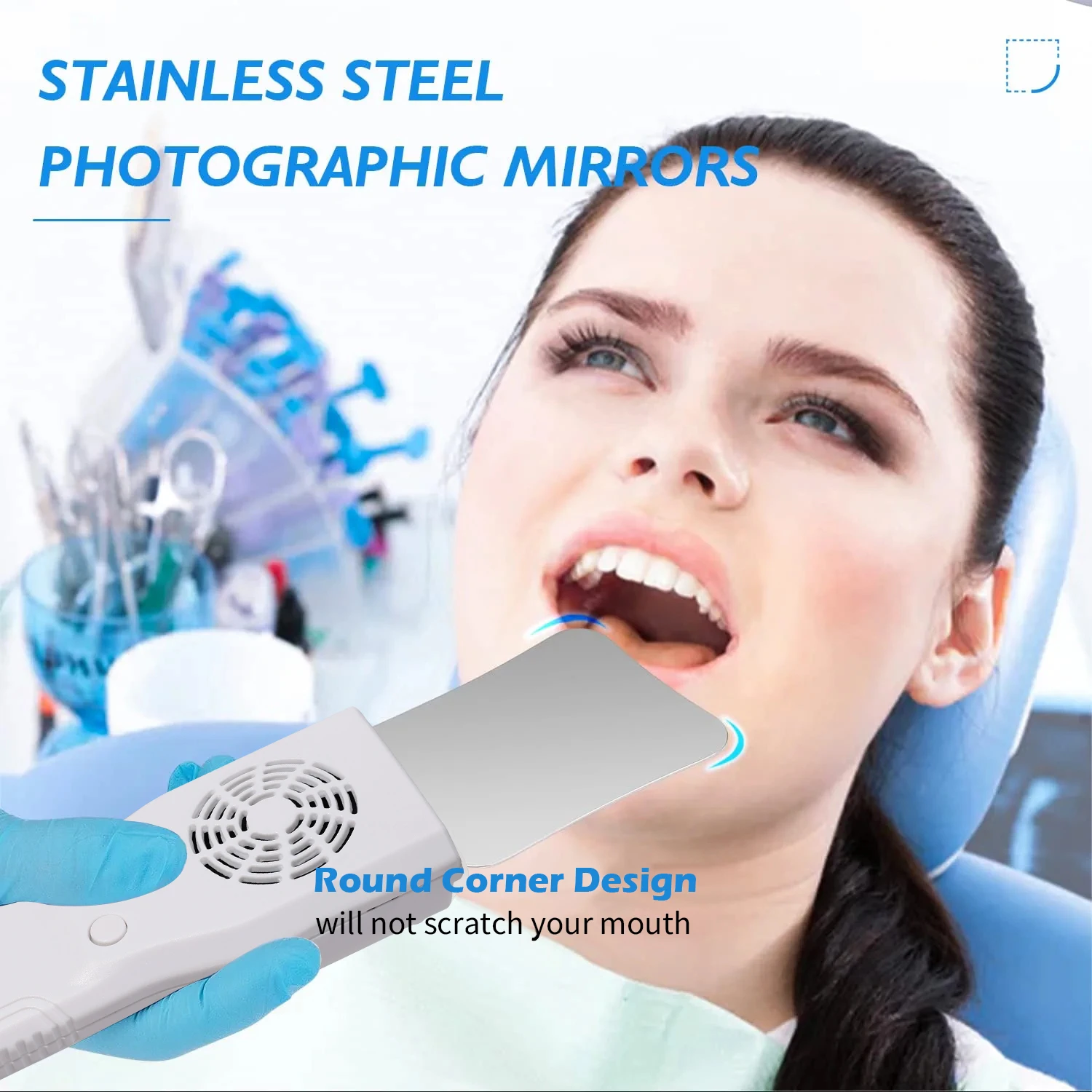 Dental Occlusal Mirror Fog Free LED Intra Oral Photo System 4 Mirrors Anti-Fog 12K Mirror State Intraoral Automatic Defogging