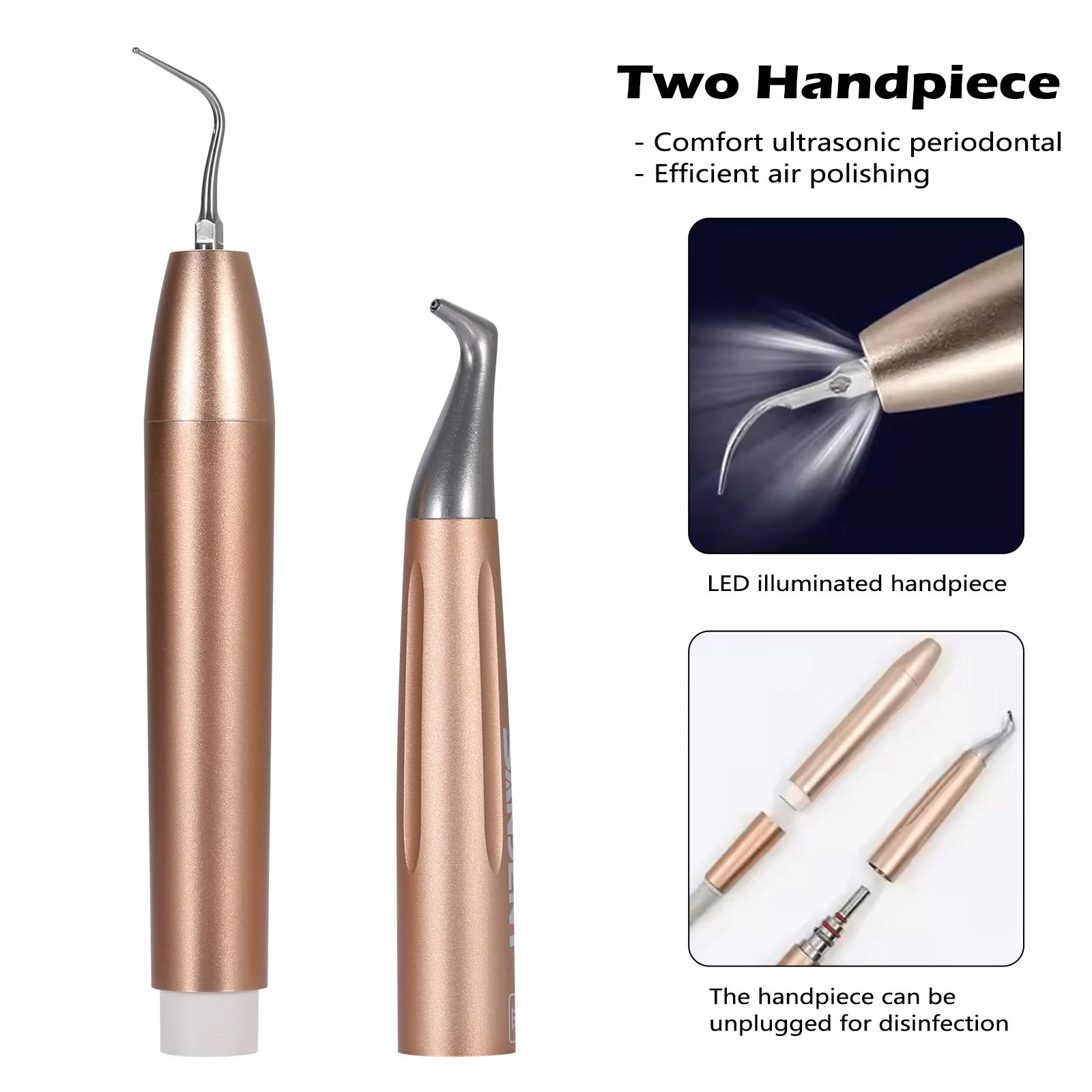 Dental Ultrasonic Scaler Air Polisher 2 in1 Periodontic Surgery Therapy System Woodpecker Style Scaler & Air Polisher Sandblast