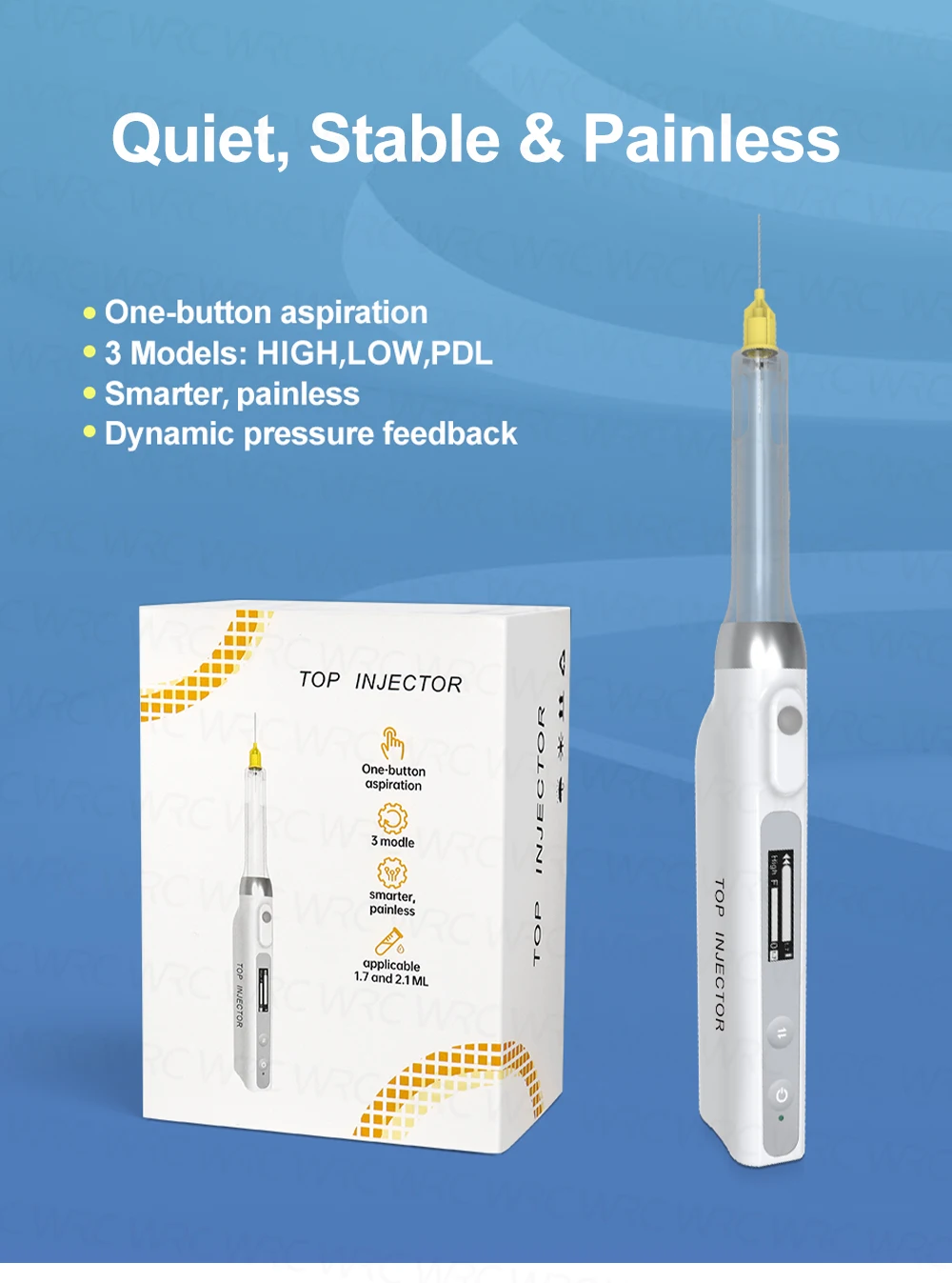Dental Anesthesia New TOP Injector Oral Local Syringe Painless Portable with Operable LCD Display Chargeable Dentistry Tools