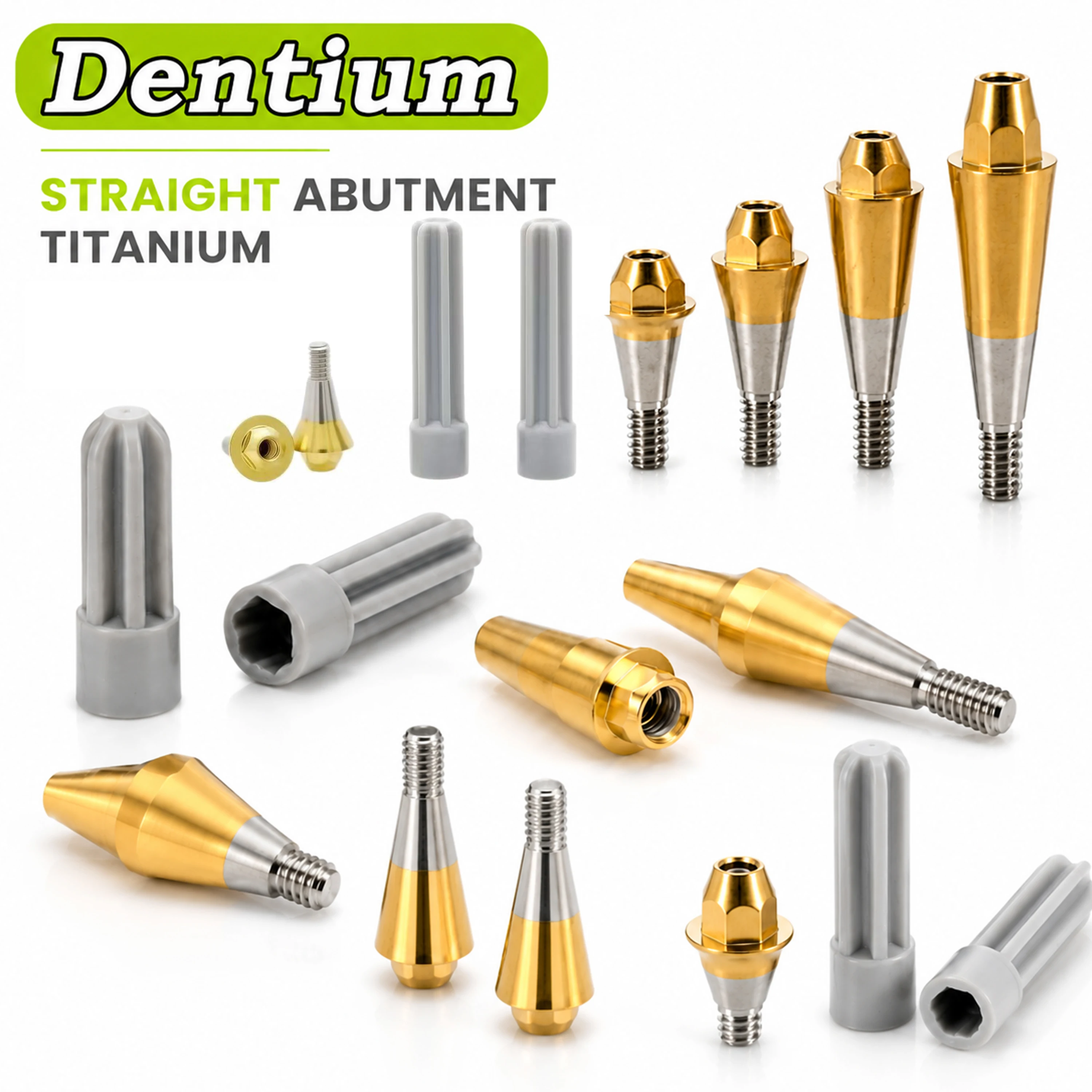 Dentium Compatible SAB 45 Multi Unit Straight Titanium Abutment 10/15 Height, Full Arch Bridge Restoration Dental Lab Wholesale