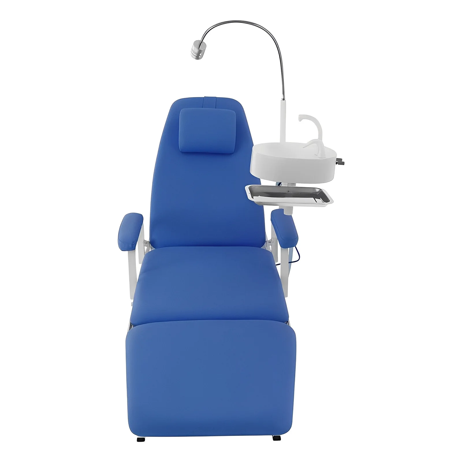Portable Dental Chair Mobile Simple Folding Chair + LED Light +Tray Water Proof Adjustable Height & Angle