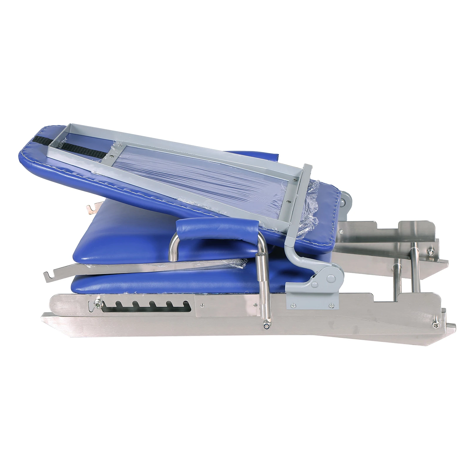 Portable Dental Chair Mobile Simple Folding Chair + LED Light +Tray Water Proof Adjustable Height & Angle
