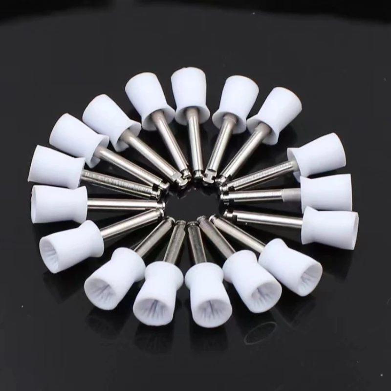 100Pcs Dental Prophy Cup Latch Type Disposable Rubber Tooth Polishing Cup for Low Speed Contra Angle Handpiece