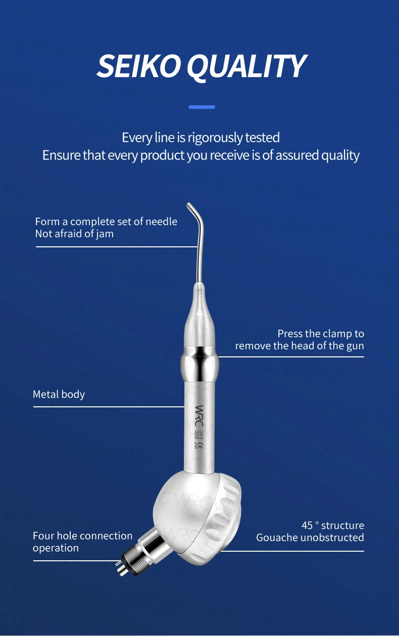 Professional Dental Air Polisher 4/2 Hole Teeth Polishing & Whitening Tool 135℃ High Temp Disinfectable Anti-Backflow Design