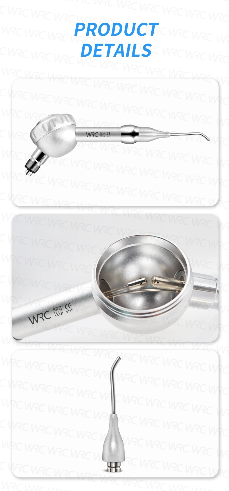 Professional Dental Air Polisher 4/2 Hole Teeth Polishing & Whitening Tool 135℃ High Temp Disinfectable Anti-Backflow Design