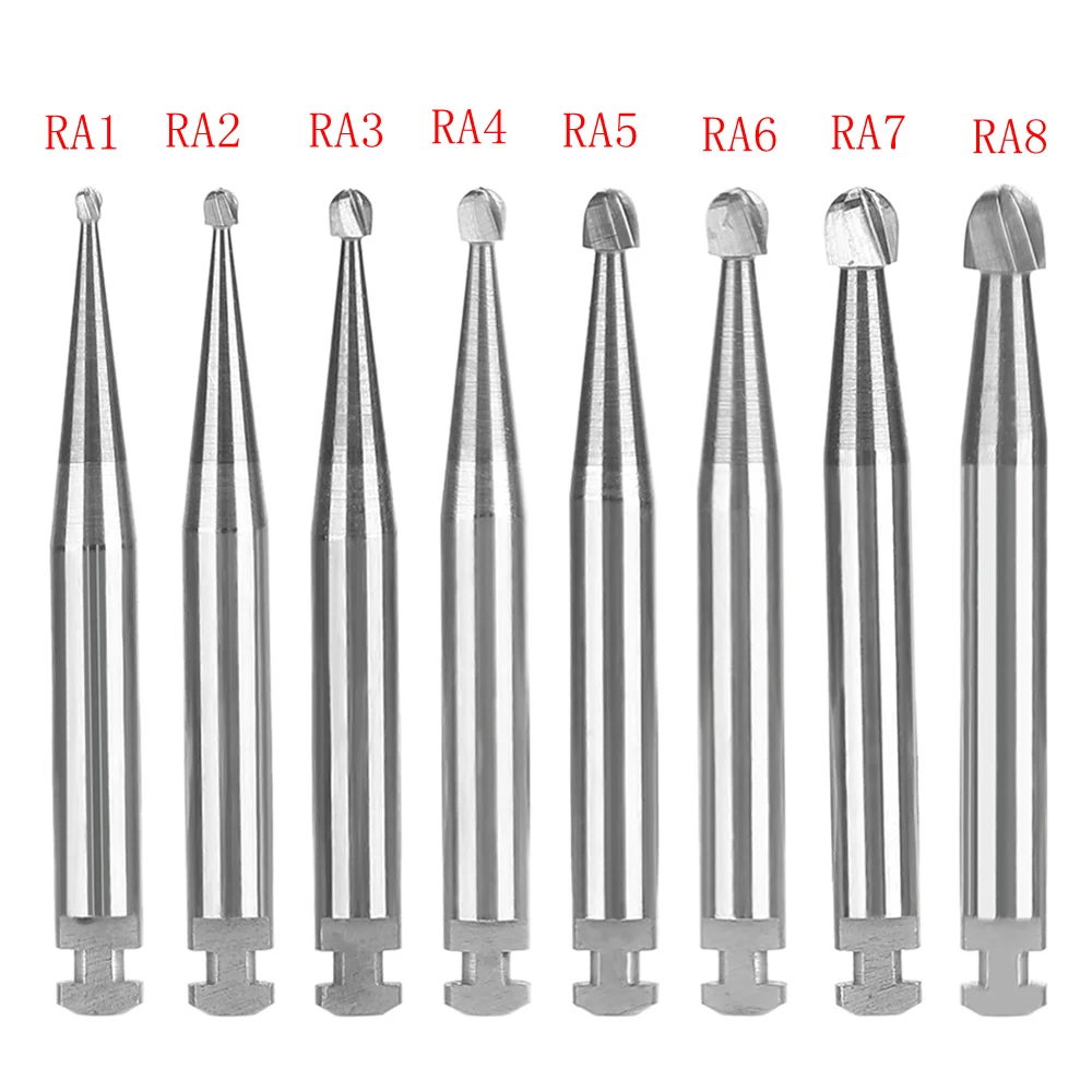 5PCS/Box Dental Tungsten Carbide Burs Low Speed Round RA Series For Dental Lab or Clinic Shank Dia.=2.35mm Length=22.5m