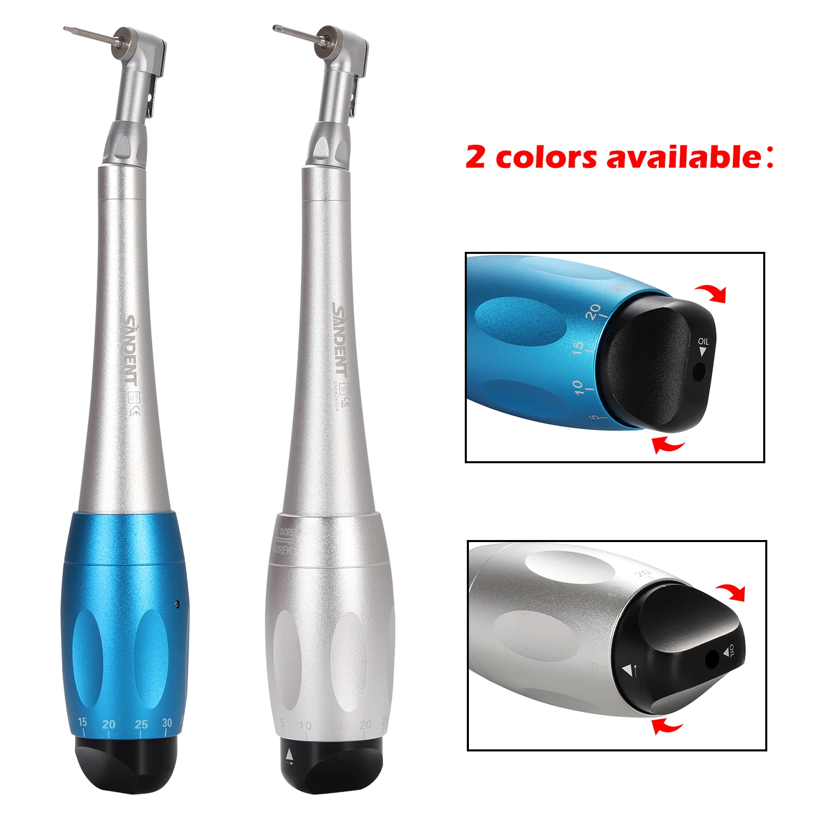 Universal Dental Torque Wrench Universal Implant Wrench Contra Angle Latch-Type Head Design 12 Drivers Precise Torque Tool