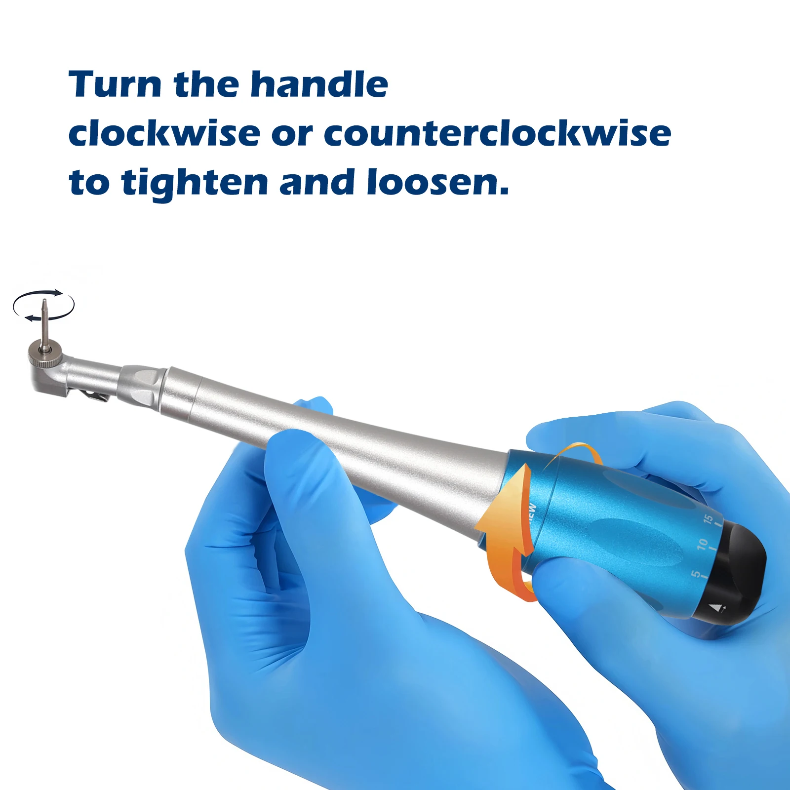 Universal Dental Torque Wrench Universal Implant Wrench Contra Angle Latch-Type Head Design 12 Drivers Precise Torque Tool