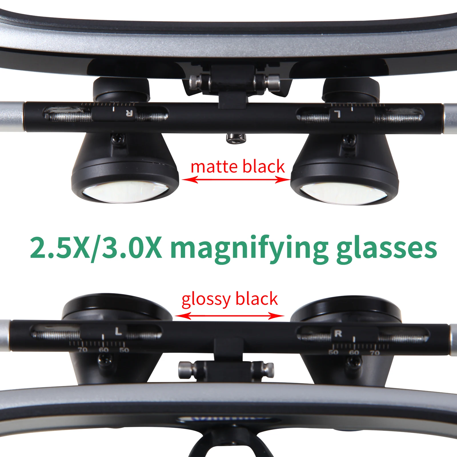 2.5/3x Dental Surgical Binocular Loupes Headband Magnifier 0°- 82° adjustment