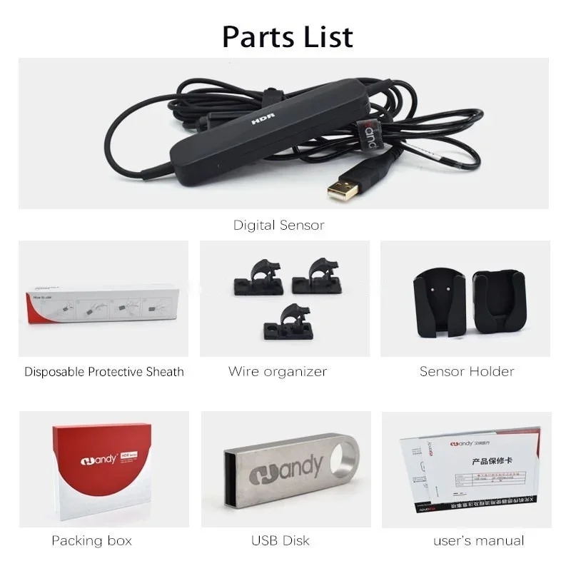 JUMTOP Dental RVG Sensor HDR 500C/600C Digital Intraoral Imaging System with Software APS CMOS Sensor
