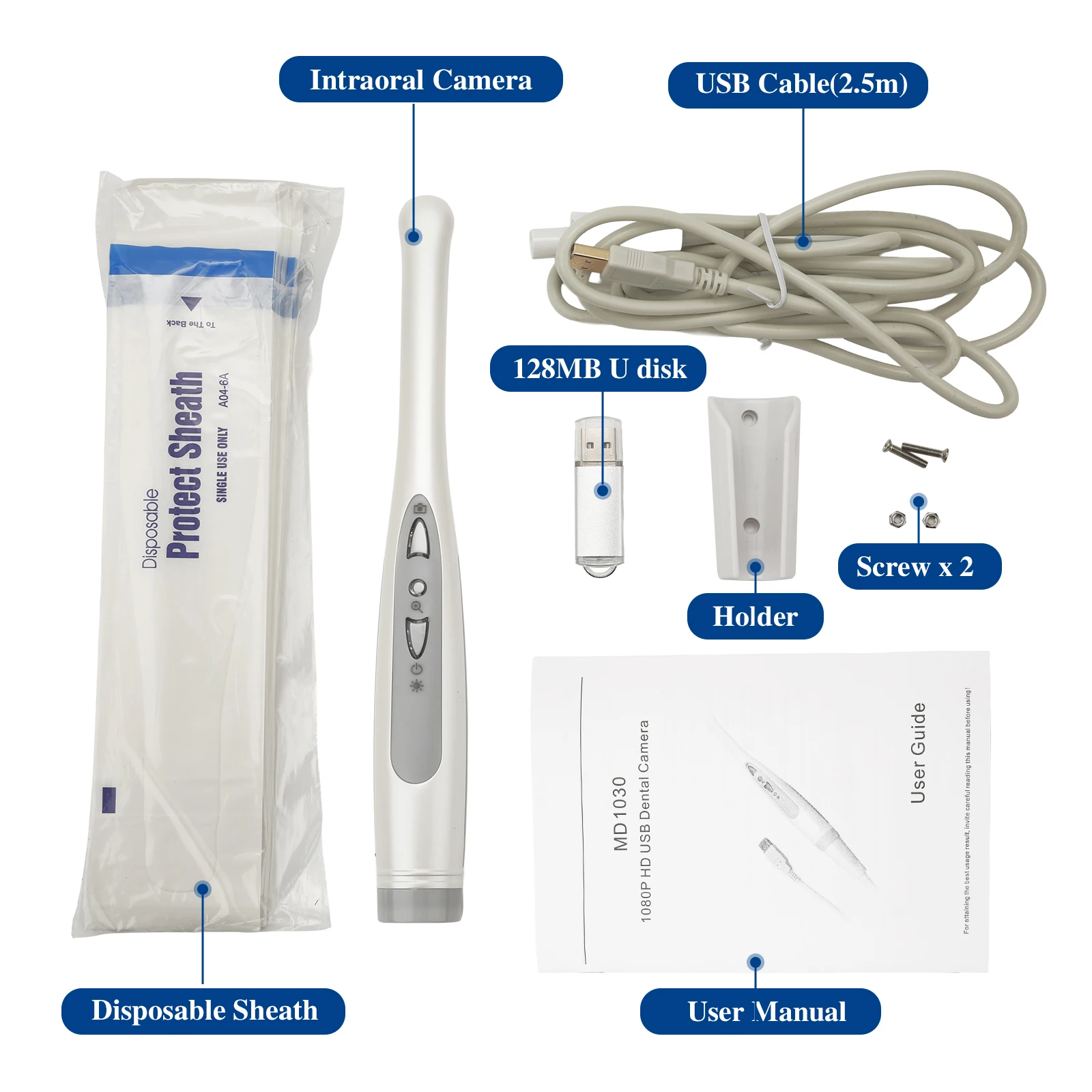Dental Intraoral Camera USB Digital Imaging Intra Oral 1080P HD Camera 12 LED light Compatible with Win XP/7/8/10/11 for Dentist