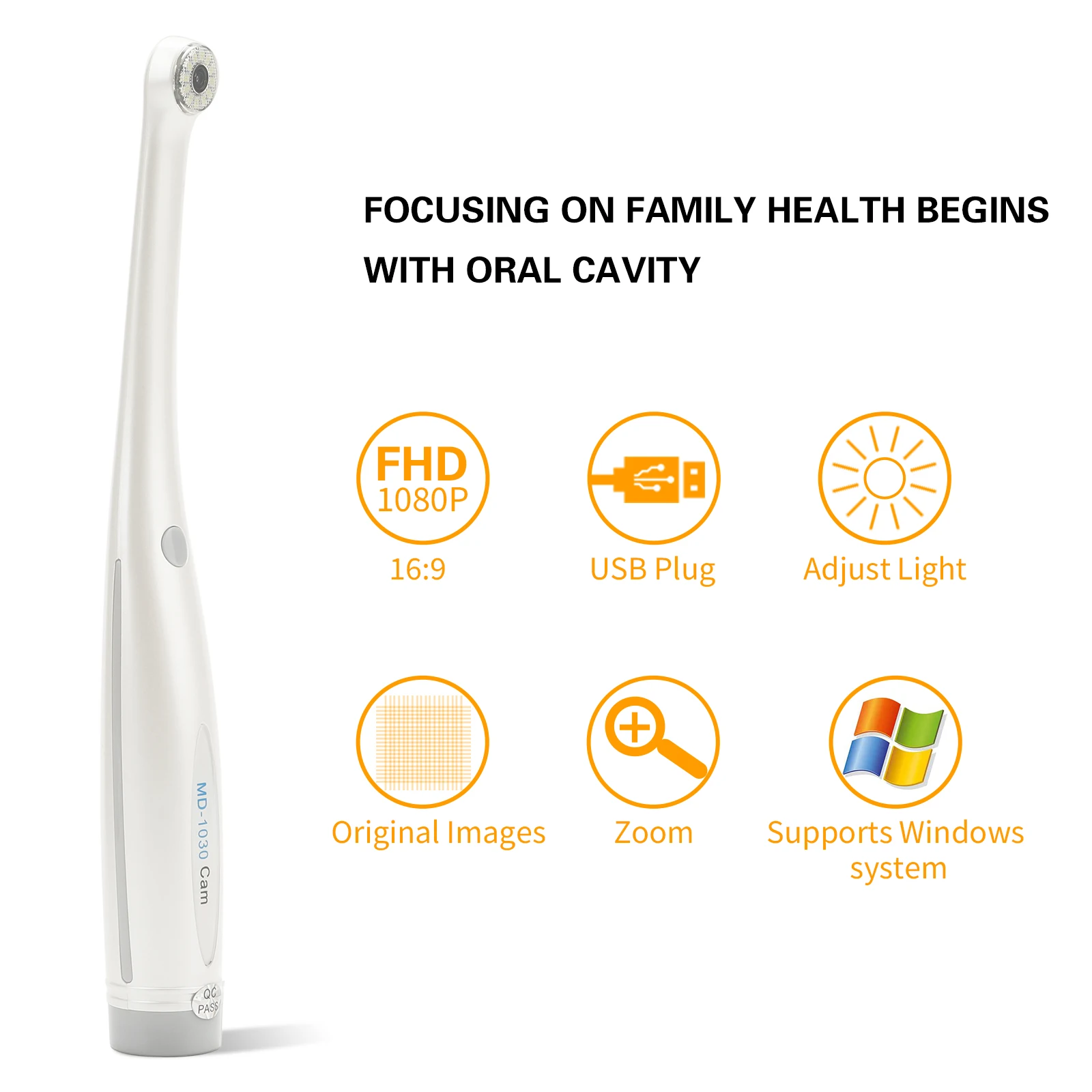 Dental Intraoral Camera USB Digital Imaging Intra Oral 1080P HD Camera 12 LED light Compatible with Win XP/7/8/10/11 for Dentist