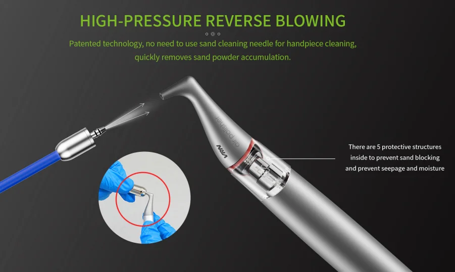 Dental LED Ultrasonic Scaler 2IN1+Air Polisher Sandblasting Ultrasonic Periodontal Therapy System Hygiene Prophy Jet DQ40