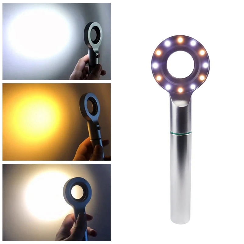 JUMTOP Dental Base Light Restoration Teeth Shade Matching Lamp 12 LED Hand Held Shade Matching Light Oral Colorimetric Lamp