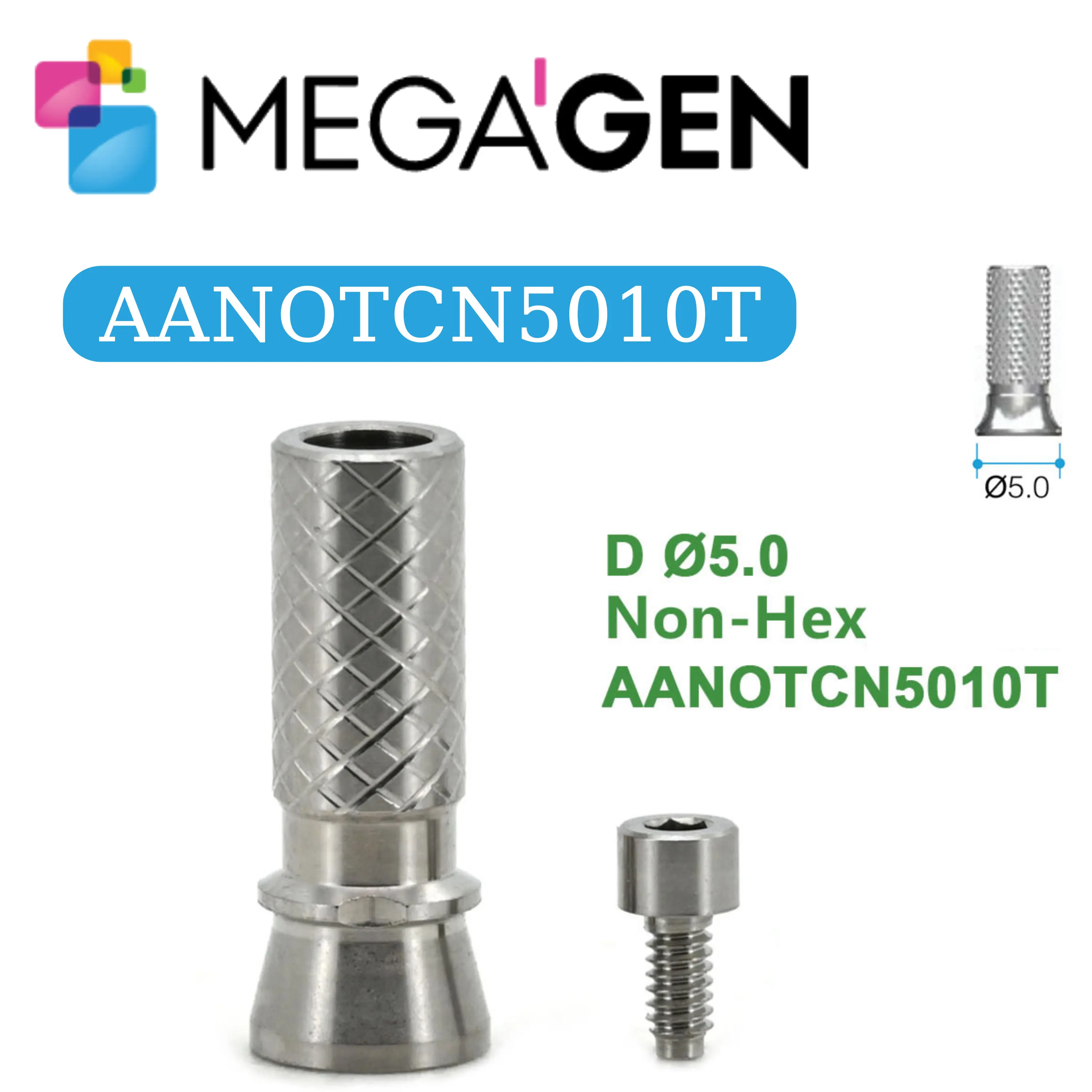 MegaGen AnyOne Implant Parts Healing Abutment Impression Coping Analog Bridge Abutment Screw Medical Grade 5 Titanium Alloy