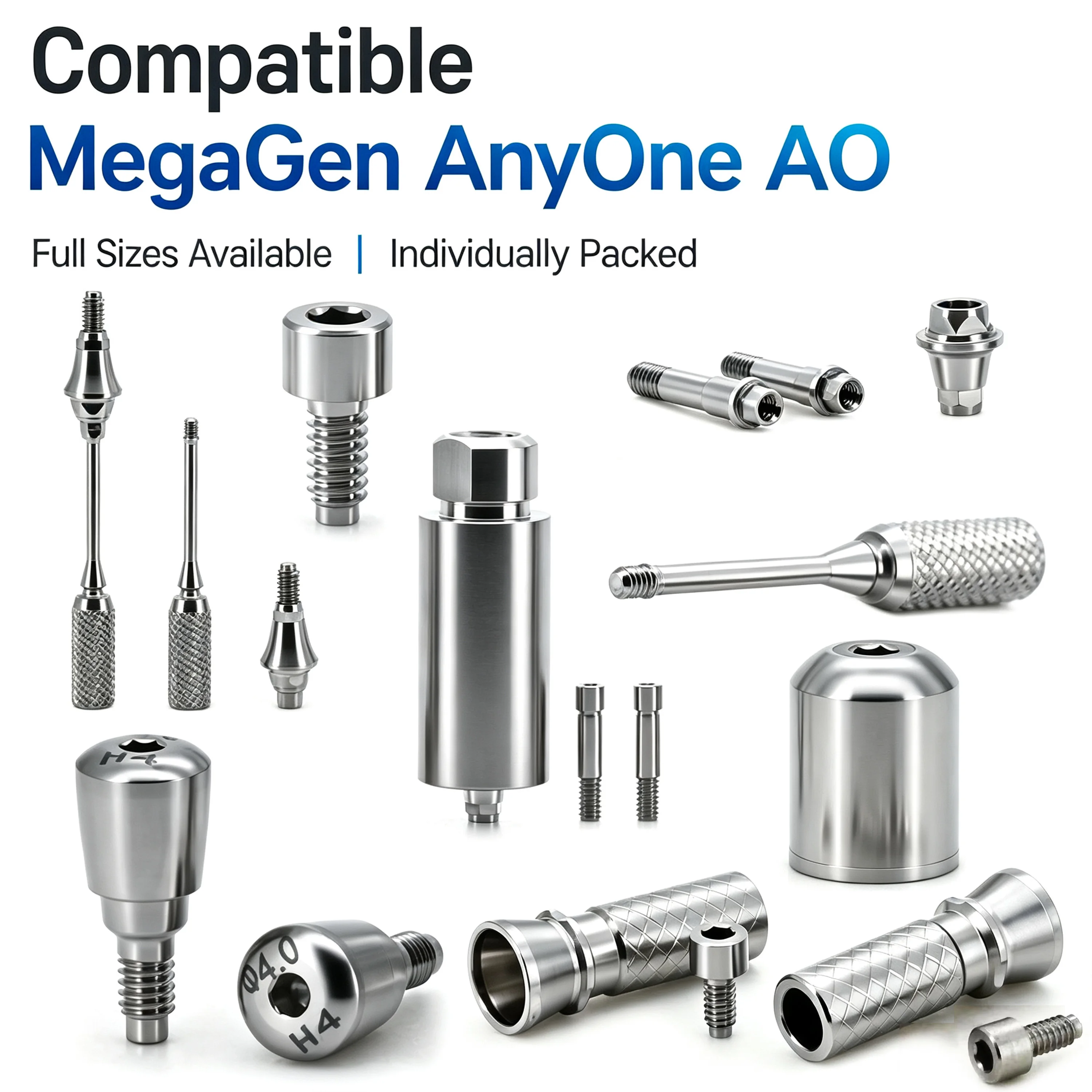 MegaGen AnyOne Implant Parts Healing Abutment Impression Coping Analog Bridge Abutment Screw Medical Grade 5 Titanium Alloy