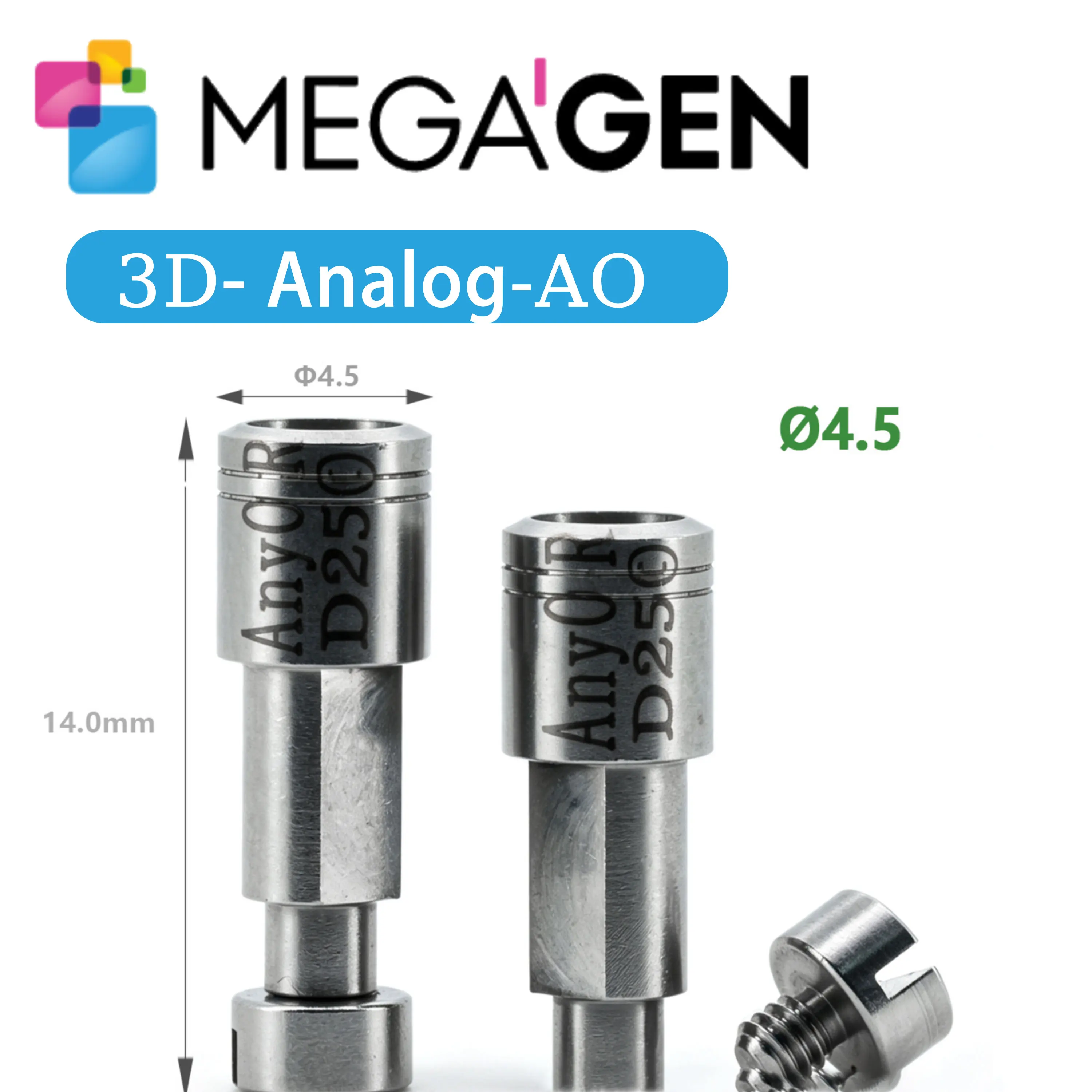 MegaGen AnyOne Implant Parts Healing Abutment Impression Coping Analog Bridge Abutment Screw Medical Grade 5 Titanium Alloy