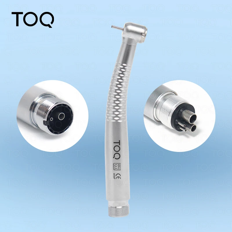 Dental High Speed Handpiece with 5 LED Light 5 Water Spray Shadowless Air Turbine Push Button High Speed Dental Drilling Tool
