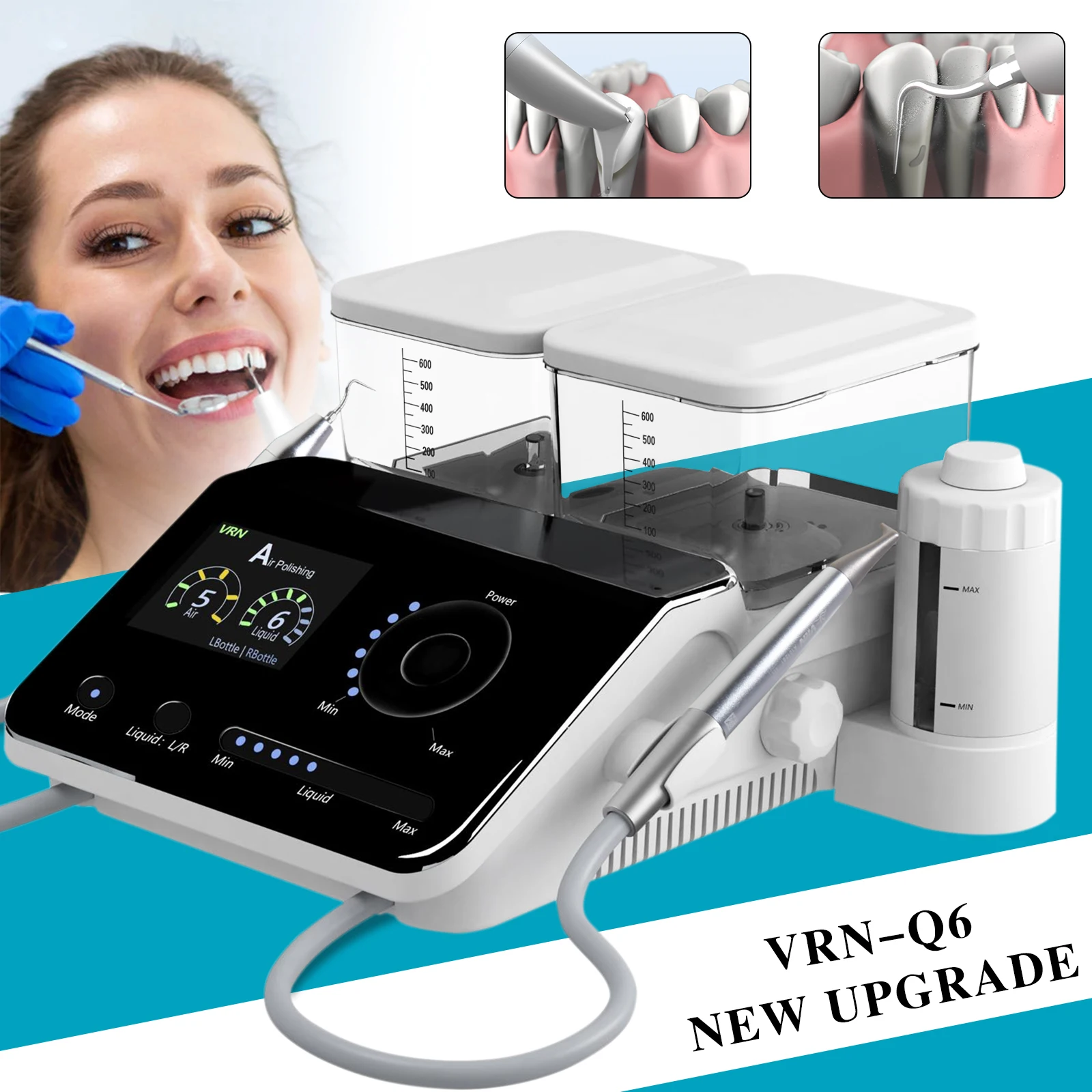Dental Ultrasonic Piezo Scaler LED Detachable Handpiece Fit VRN EMS/ Woodpecker / Dentistry Auto-water Supply System 1000ML