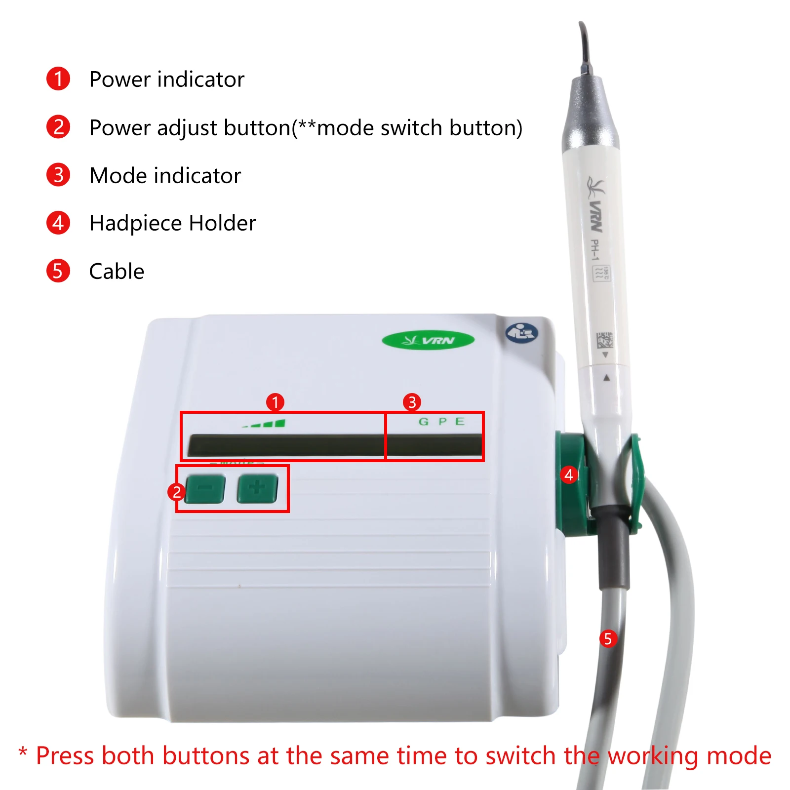 Dental Ultrasonic Piezo Scaler LED Detachable Handpiece Fit VRN EMS/ Woodpecker / Dentistry Auto-water Supply System 1000ML