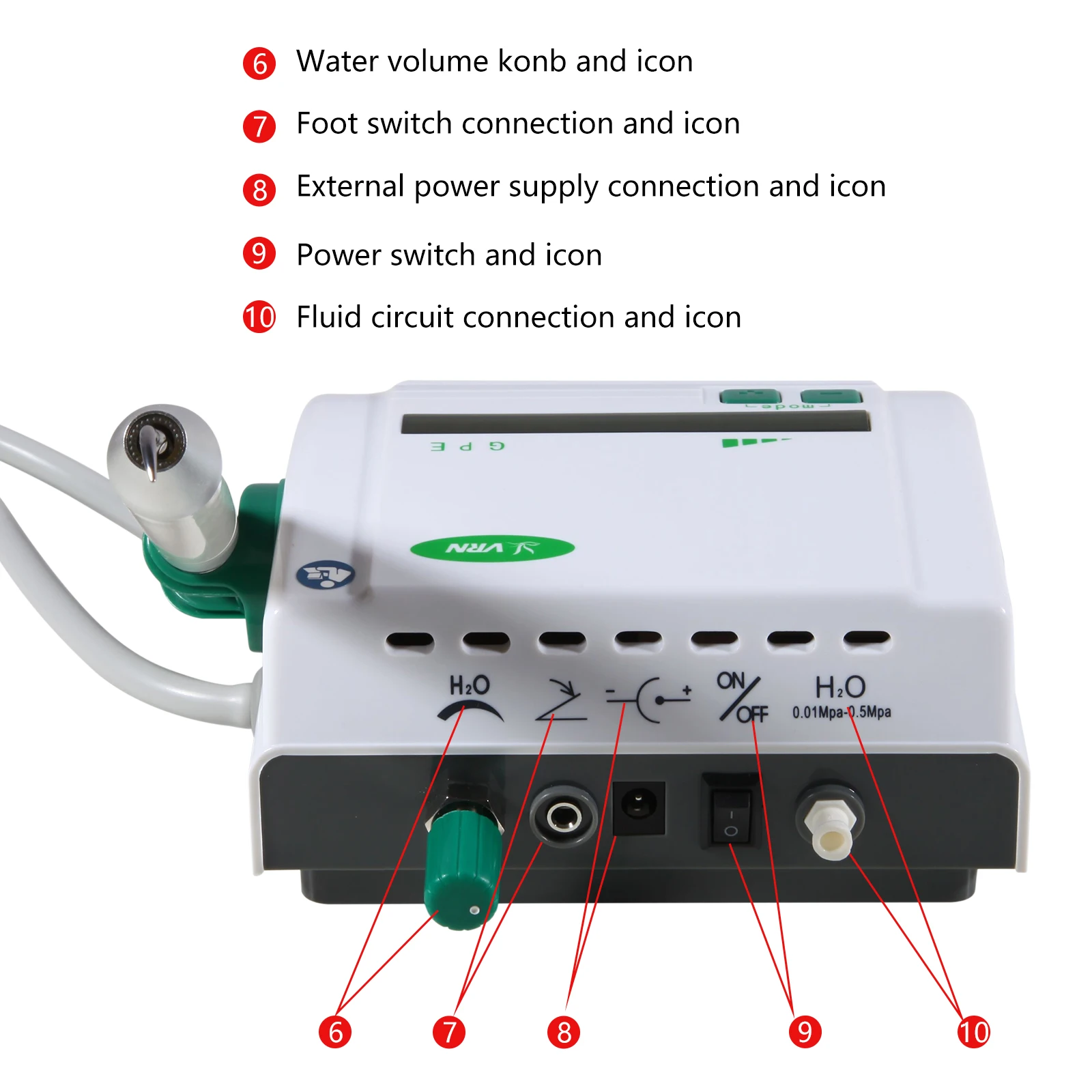 Dental Ultrasonic Piezo Scaler LED Detachable Handpiece Fit VRN EMS/ Woodpecker / Dentistry Auto-water Supply System 1000ML